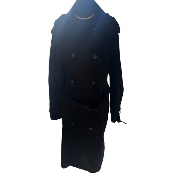 Lauren Ralph Lauren Trench Coat Mens Double Breasted Zip Liner Wool Collar Belt - Picture 1 of 16